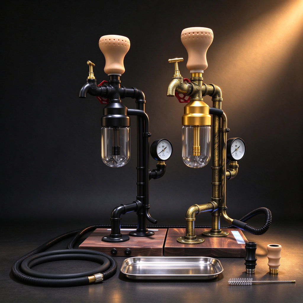 Premium Metal Hookah with Pressure Gauge - Steam Punk Style