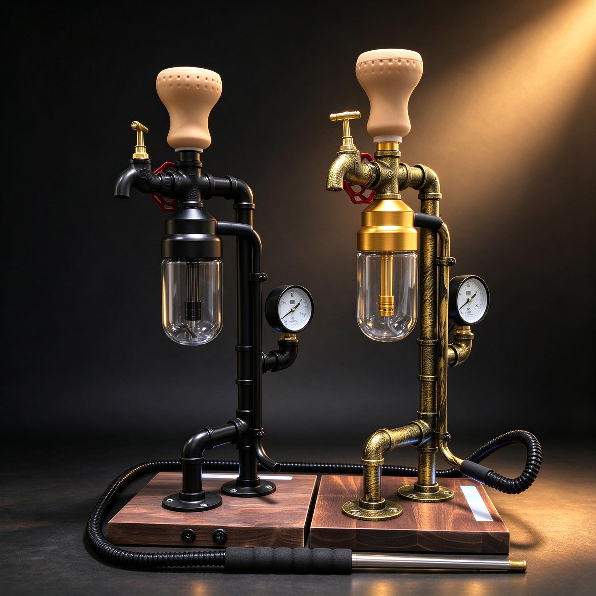 Premium Metal Hookah with Pressure Gauge - Steam Punk Style