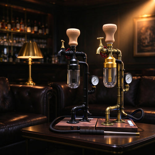 Premium Metal Hookah with Pressure Gauge - Steam Punk Style