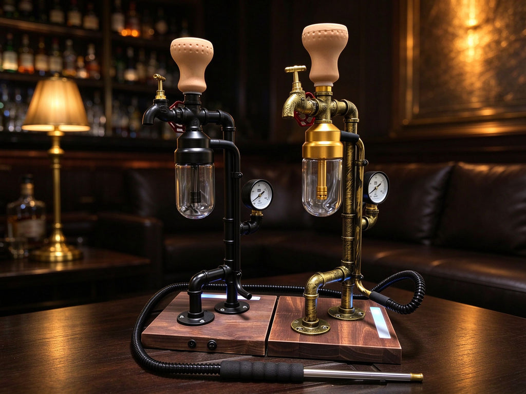 Premium Metal Hookah with Pressure Gauge - Steam Punk Style
