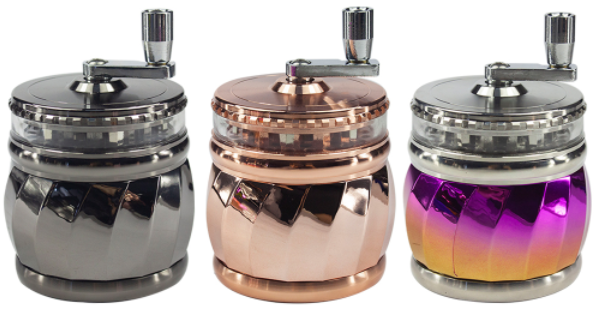 Hand-Crank Grinder with Clear Top - 3 Colours