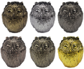 Owl Design Metal Container Figurine - 6 Pcs