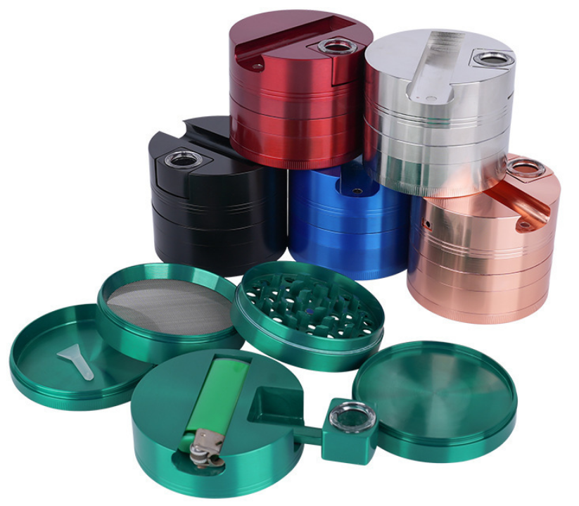 Metal Grinder with Lighter Slot - Multi Colours