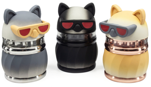 Cat Head Grinder Figurine - 3 Colours