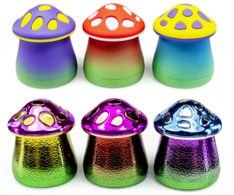 Mushroom Design Container Figurine - 6 Colours