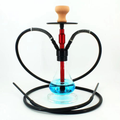 Twin Hose Hookah with Heart-Shaped Hoses - Red