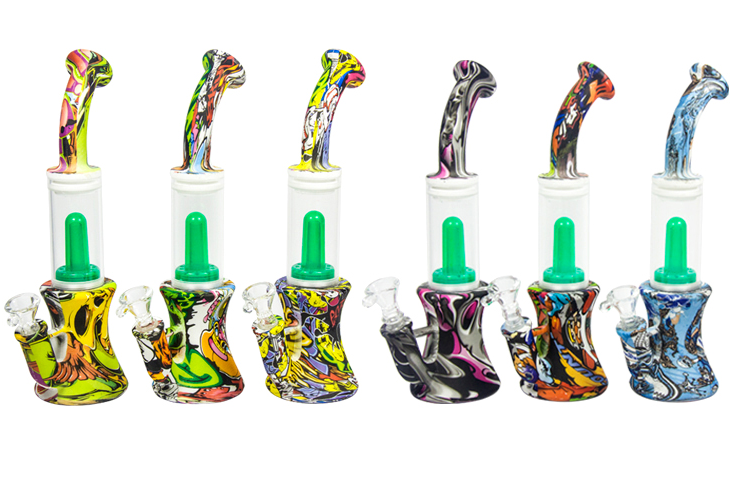 Graffiti Glass & Silicone Hookah Set - 6 Designs