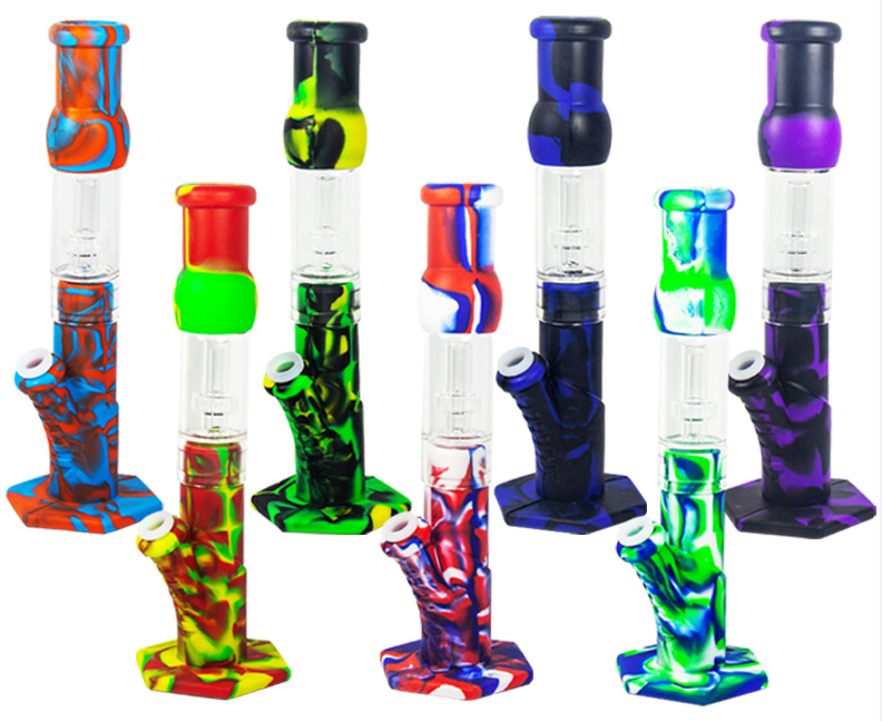 Silicone & Glass Hookah Pipe - 8 Colourways