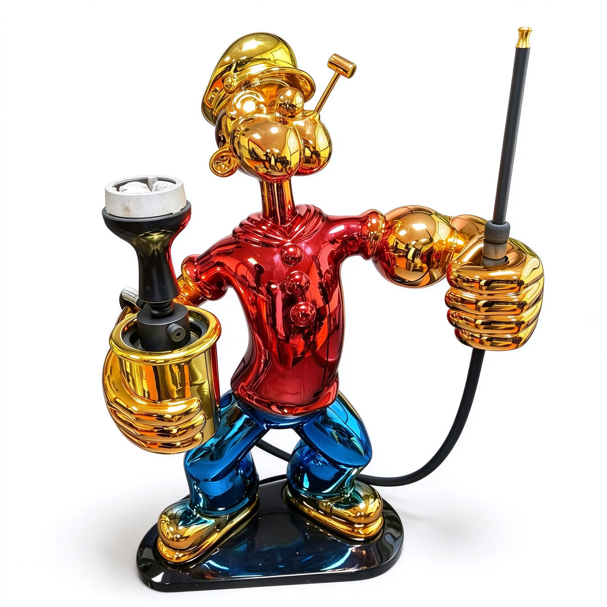 Electroplated Figurine Hookah Set - Collector Piece