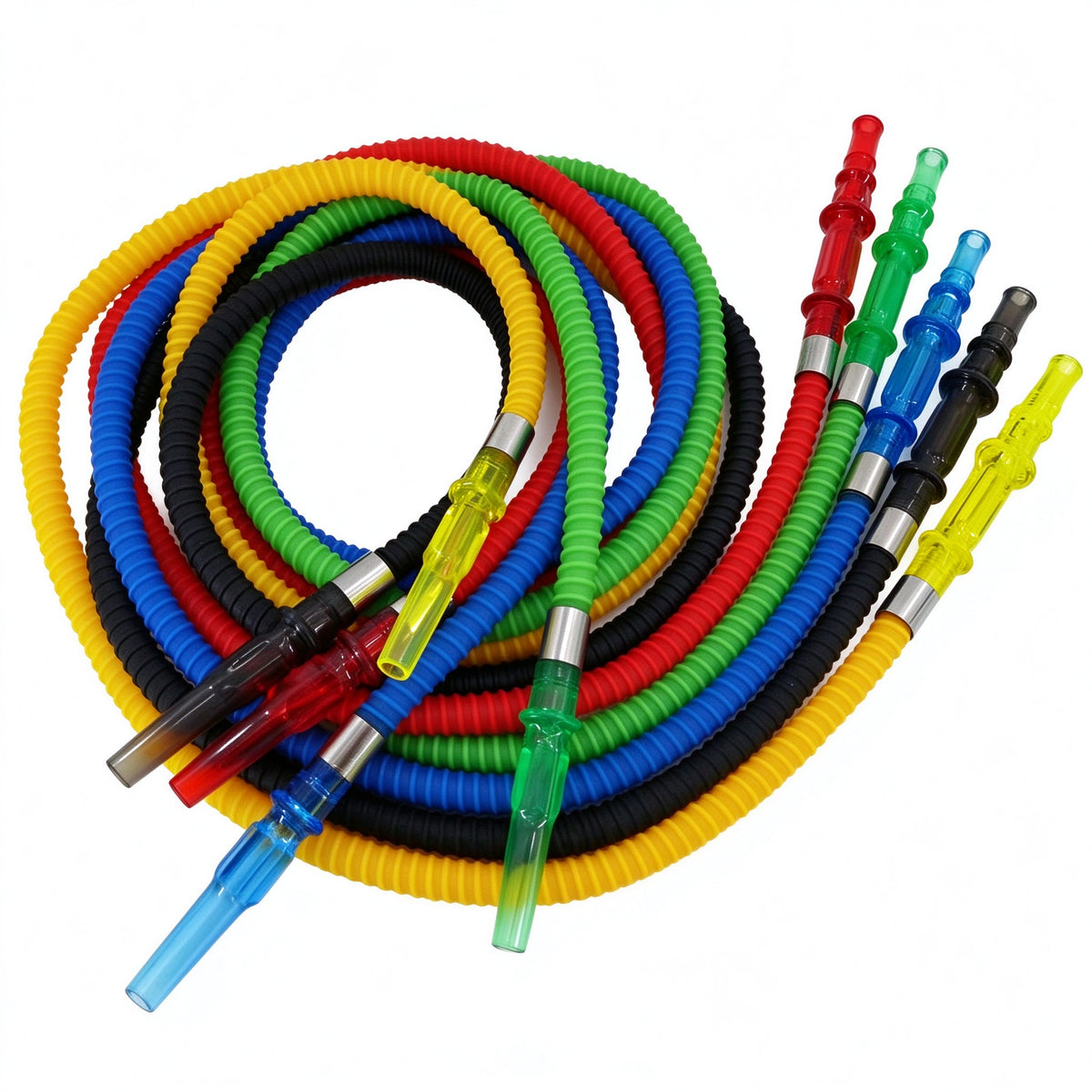 Hookah Hose Set - 5 Colourful Corrugated Hoses